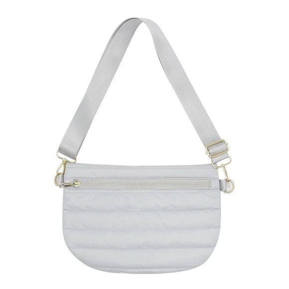 Mack Bandz Gray Puffer Crossbody Bag